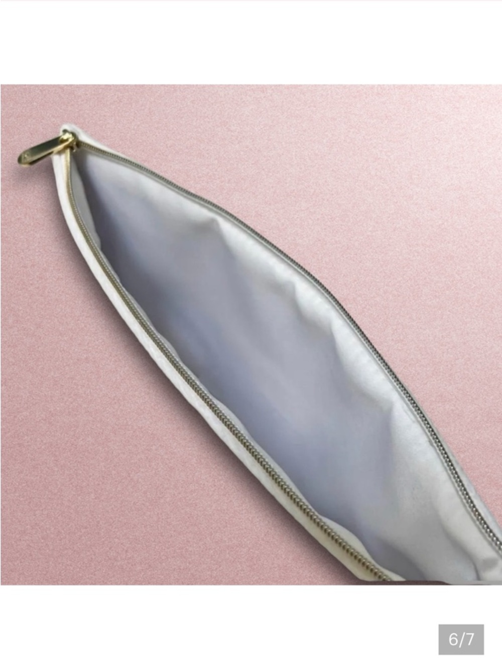 Christian Dior Makeup Pouch Clutch Bag Embossed Floral in White - Picture 5 of 6